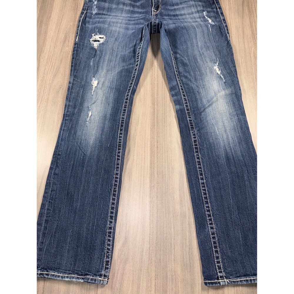 Vigoss The Chelsea Straight Leg Distressed Jeans Medium Wash 16 L 31 D7 - Picture 5 of 13